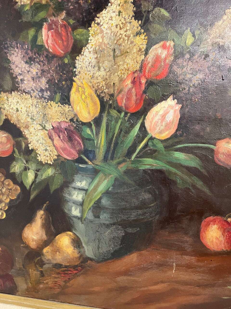 Large French Oil on Canvas Still Life
