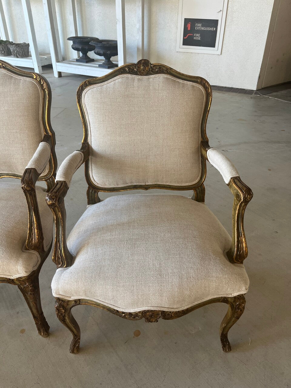 Pair 19th Century Italian Regency Armchairs
