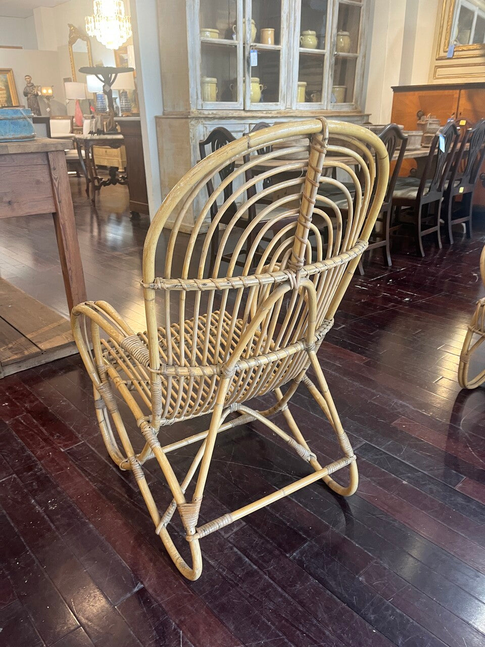 Pair of Mid Century Rattan Arm Chairs