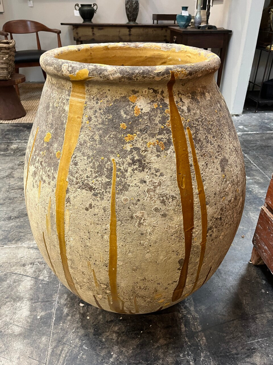 19th Century French Biot Olive Jar