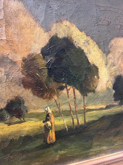 19th Century European Country Oil on Canvas