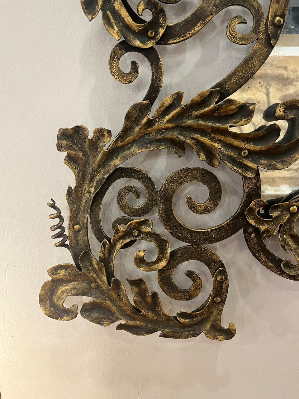 1920's Forged Iron Mirror attributed to Addison Mizner