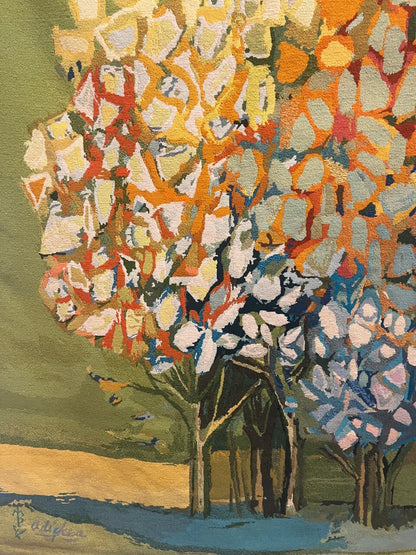 David Adickes Tapestry "Spring Trees Green Sky"