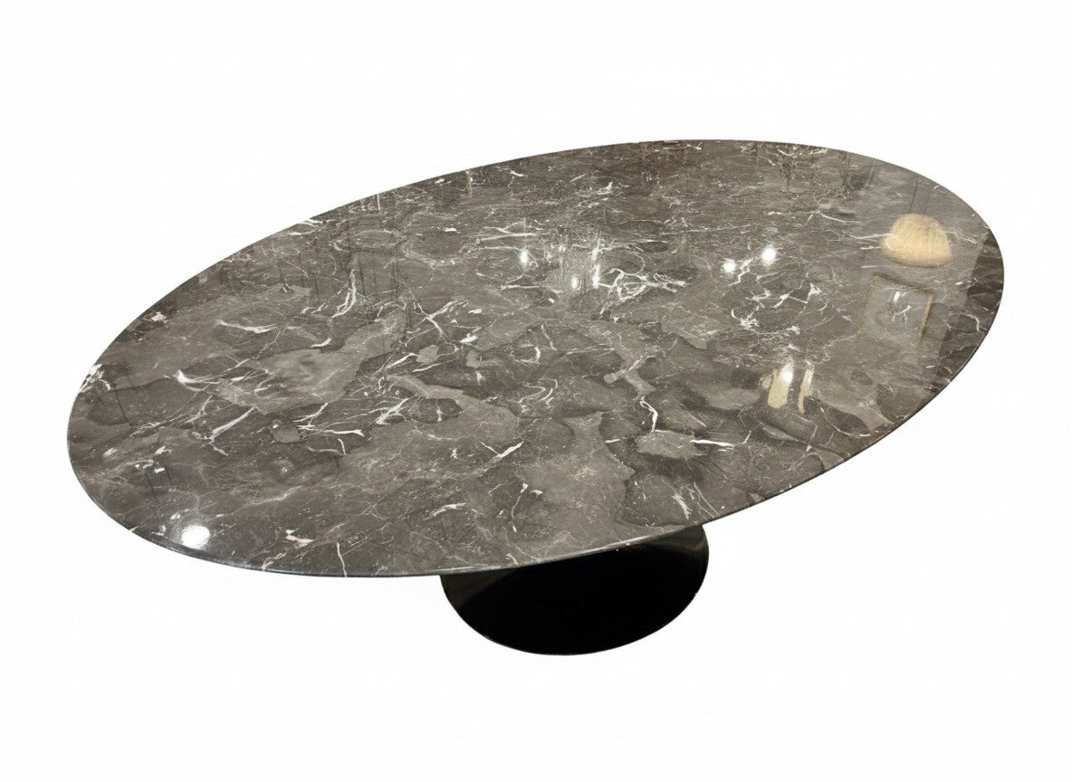 Saarinen Style Oval Dining Table with Marble Top