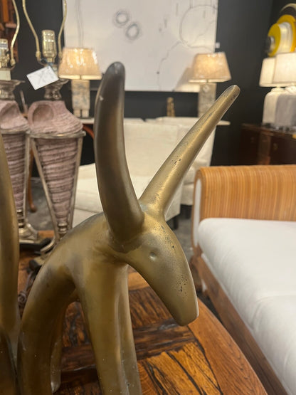 Seated Brass Dog Sculpture