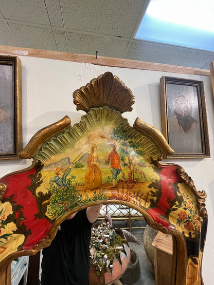Venetian Style Painted Italian Gilt Mirror