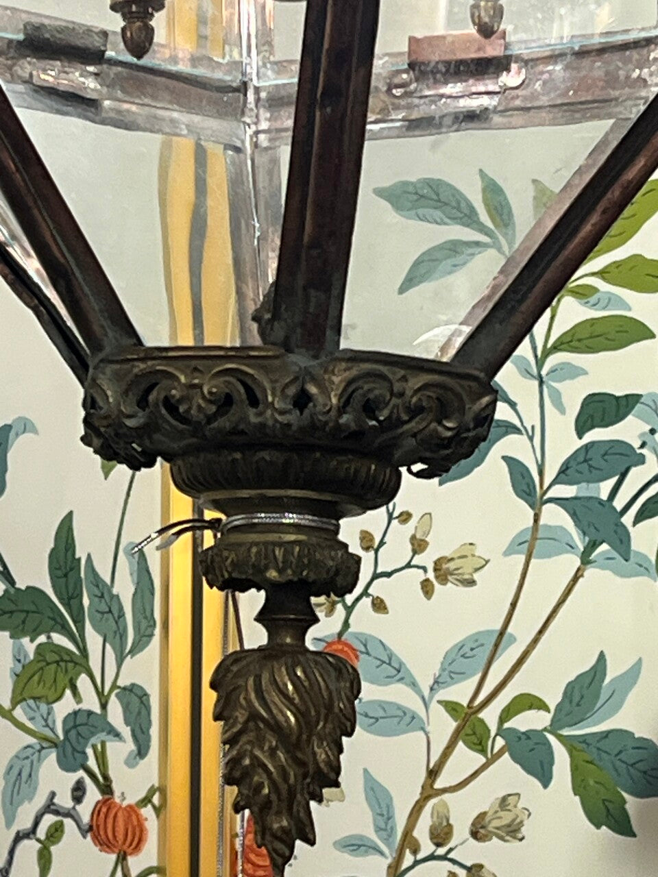 Large 19th Century Copper and Brass French Lantern Chandelier