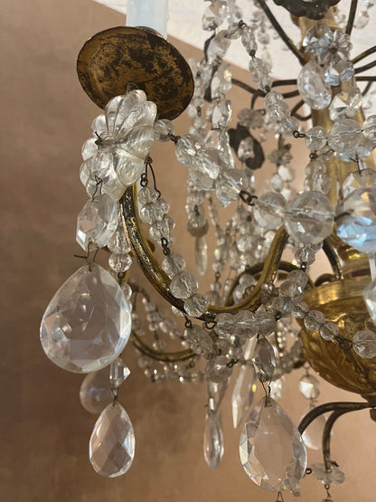 Louis XV Style Gilt French Crystal Chandelier