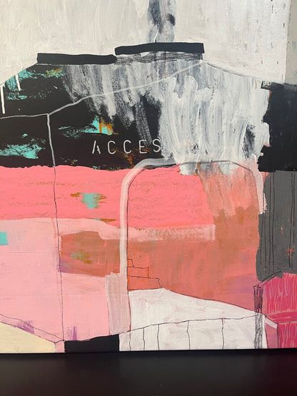 Beatriz Cota Painting "ACCESS" Mixed Media on Canvas