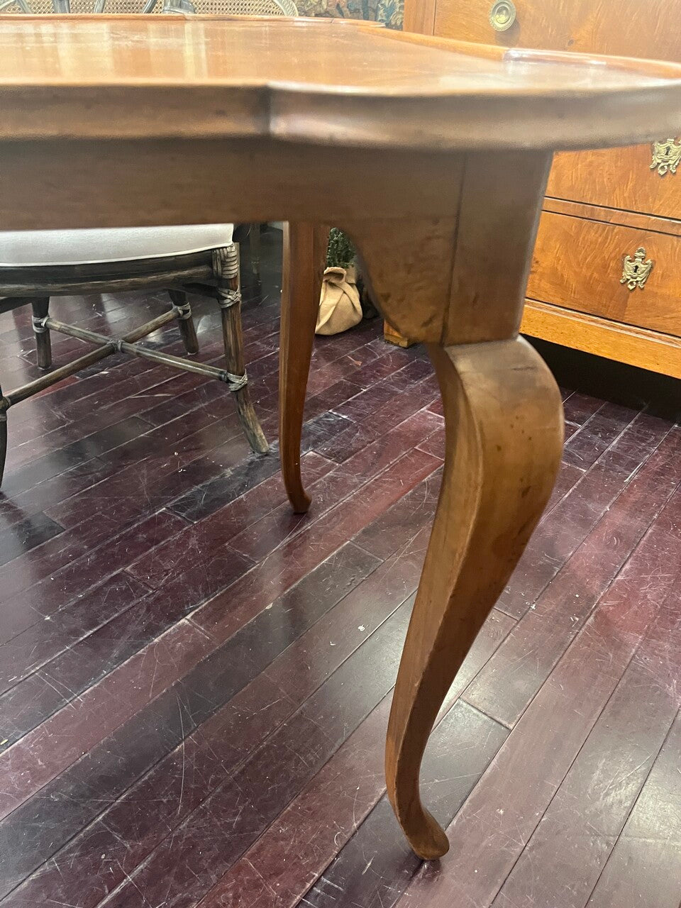 Italian Queen Anne Style Game Table with Star Inlays
