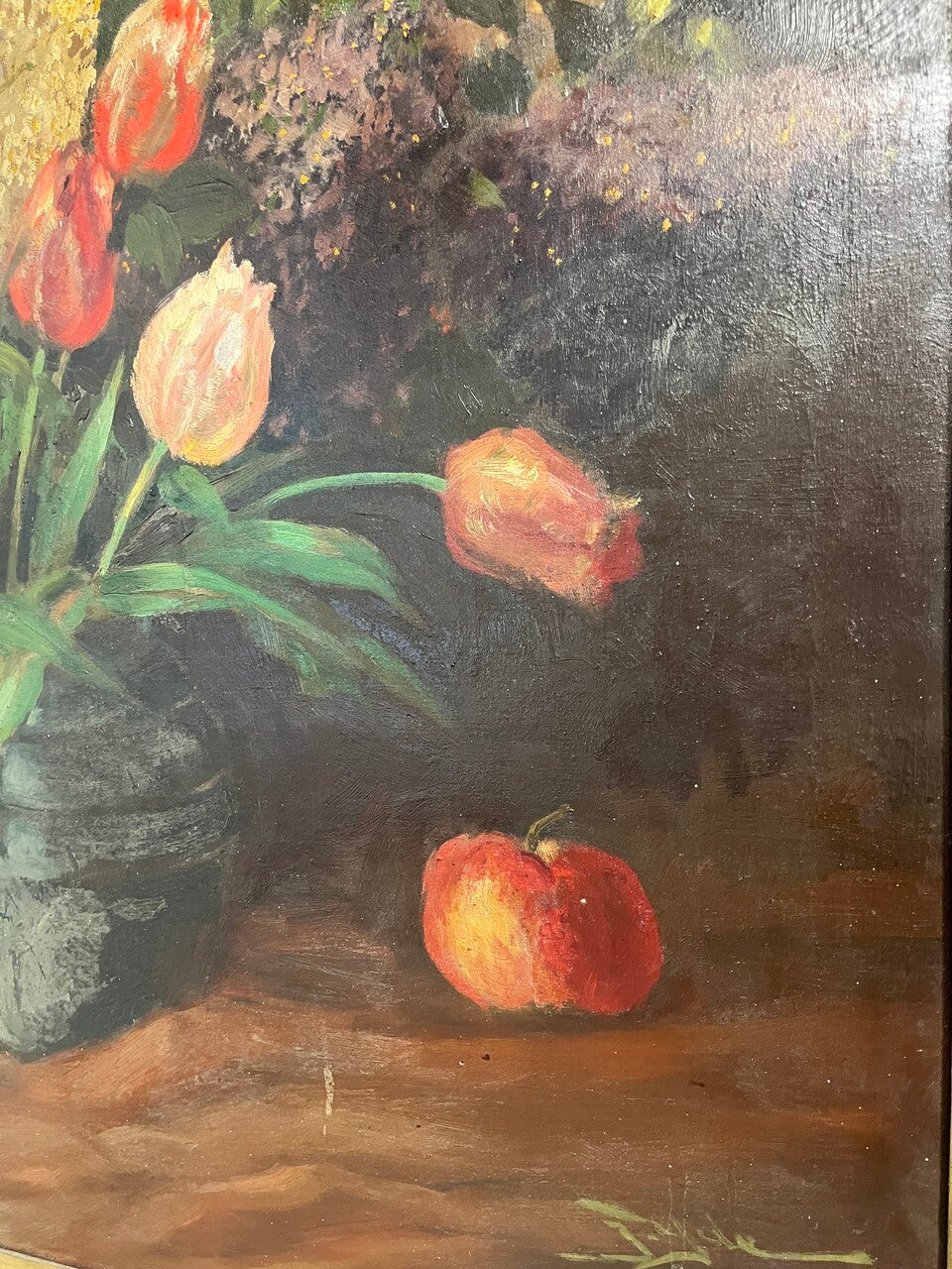 Large French Oil on Canvas Still Life