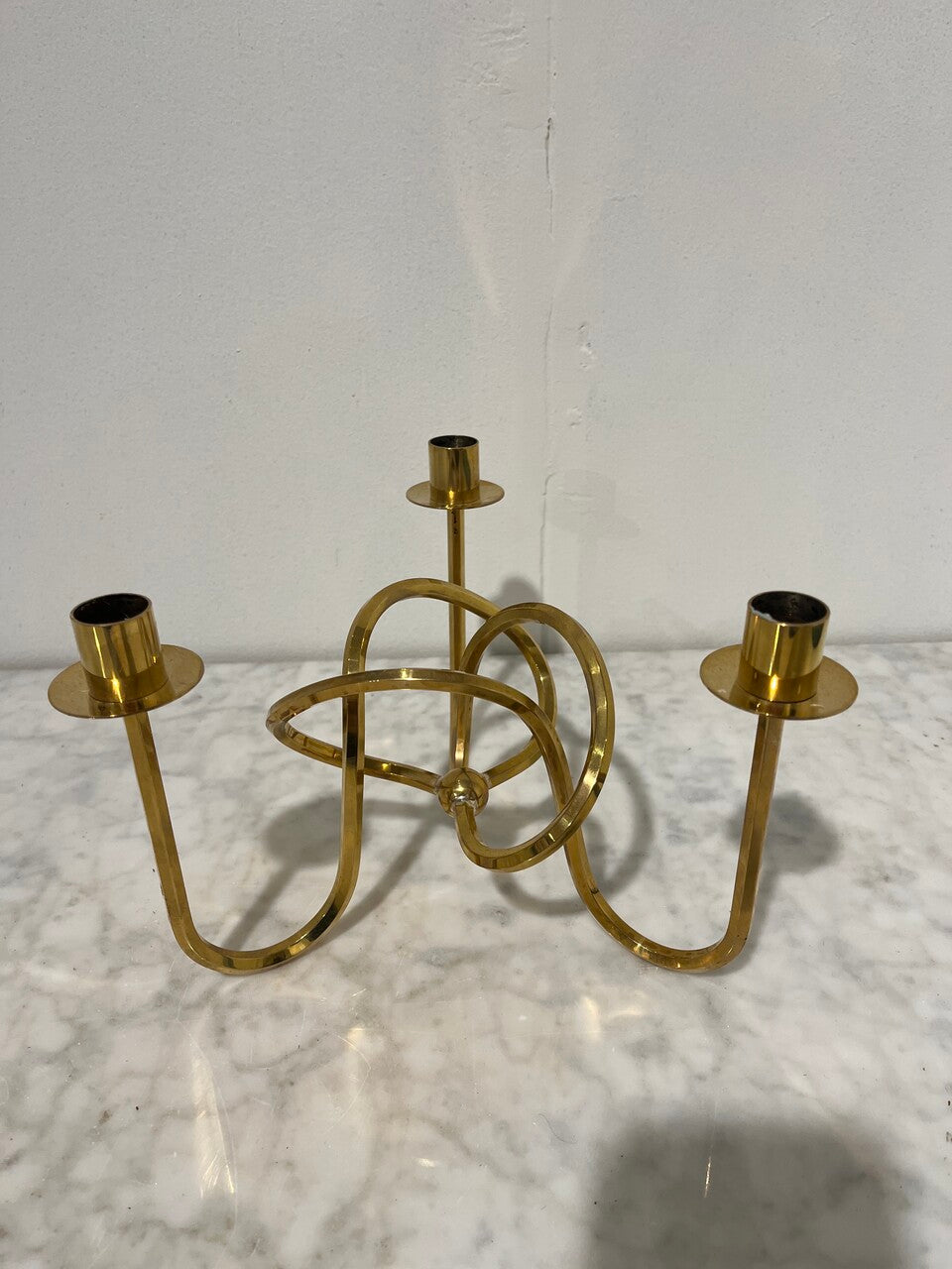 Josef Frank Brass 3 Candle Holder "Vanskapsknuten"