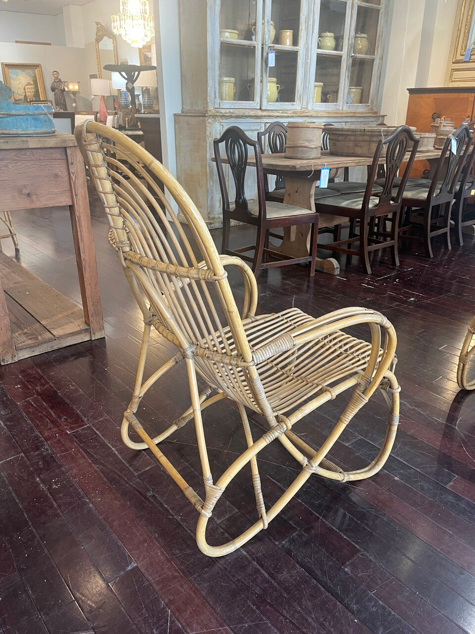 Pair of Mid Century Rattan Arm Chairs