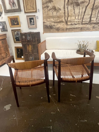 Pair Hans Wegner JH501 "The Chair" "Round Chair"