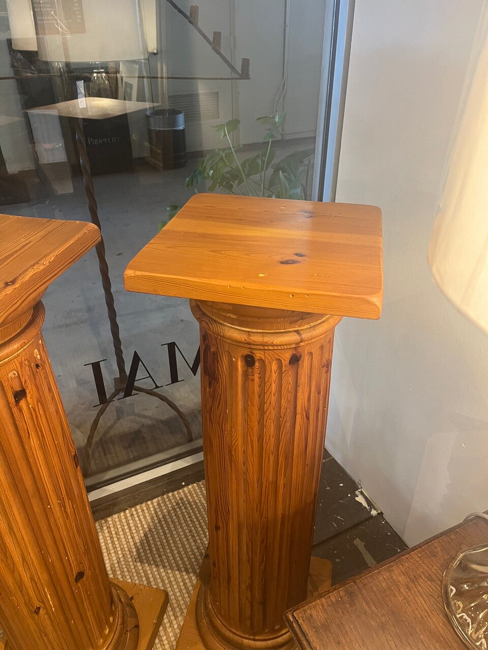 Pair Tall Neoclassical French Pine Columns