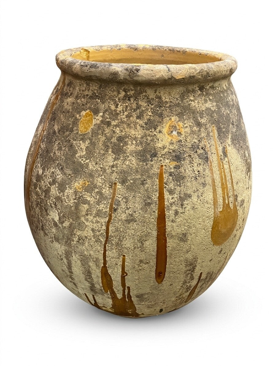 19th Century French Biot Olive Jar
