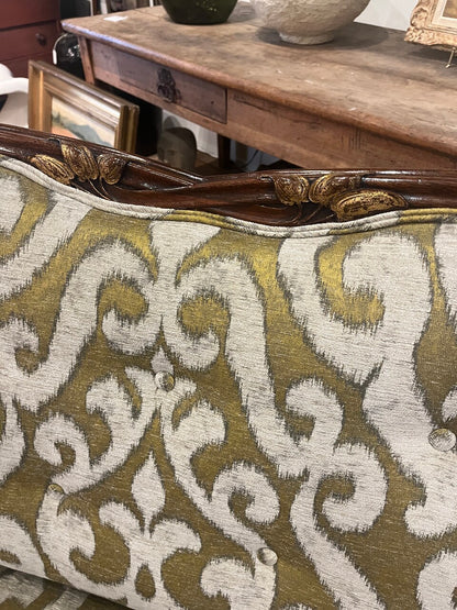Art Nouveau Settee Refinished, Reupholstered