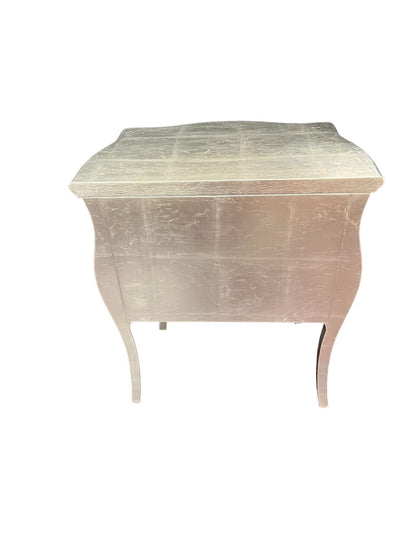 Pair Of Fendi Canova Silver Leaf Nightstands