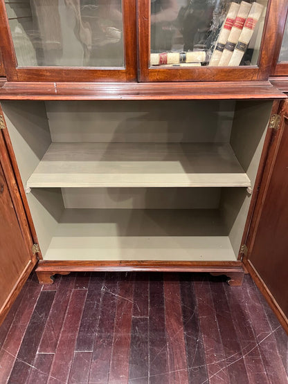 18th Century Mahogany Irish Library Cabinet with Original Glass