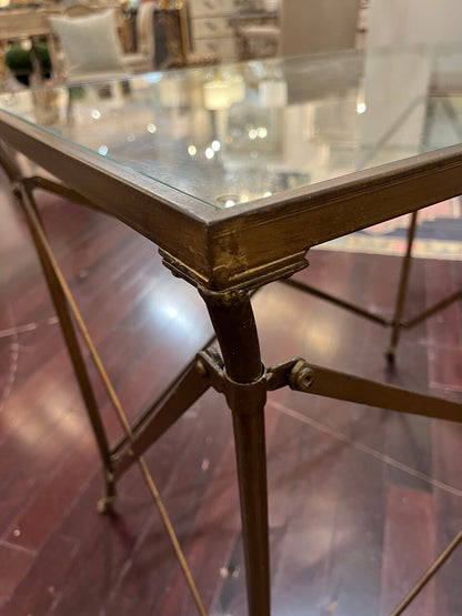 Neoclassical Bronze and Glass Empire style Occasional Table