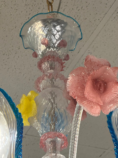 Elegant Multi Color Murano Italian Chandelier