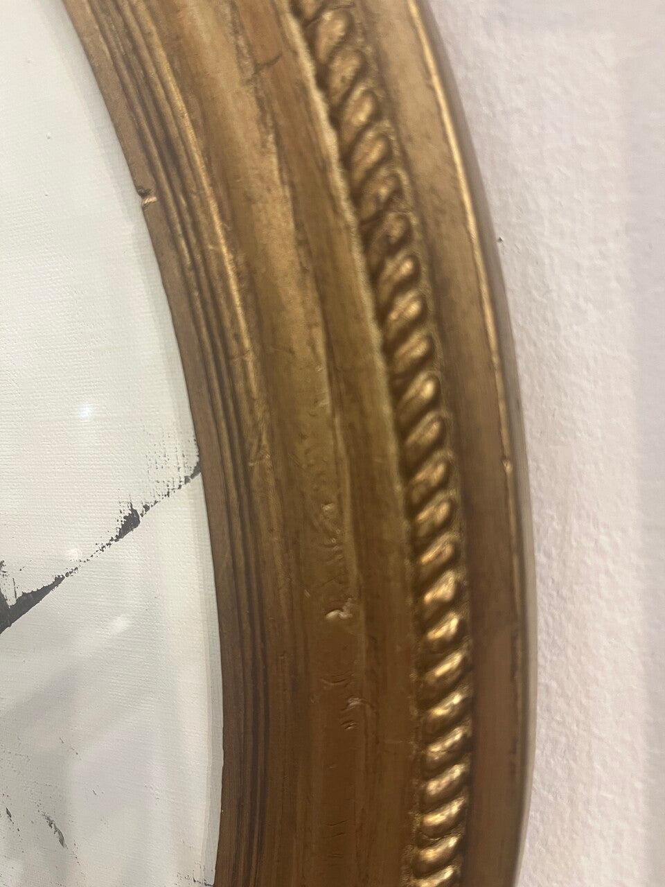 Original Abstract Painting in Antique Oval Gilt Frame