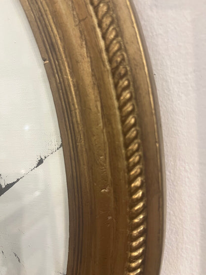 Original Abstract Painting in Antique Oval Gilt Frame