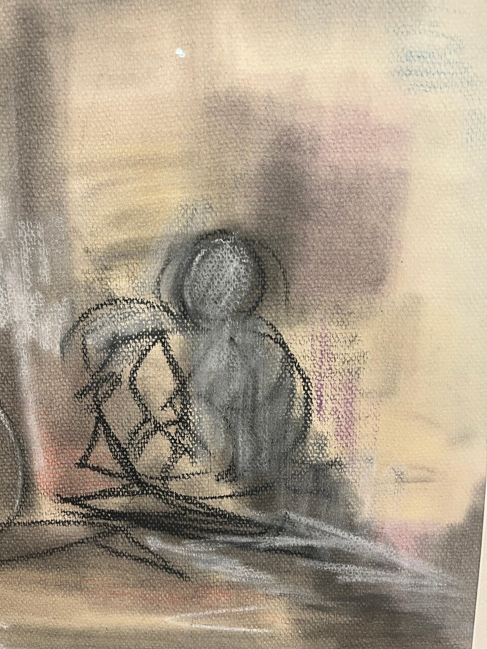 Chalk, Pencil, Crayon Drawing "Two Women" on Paper