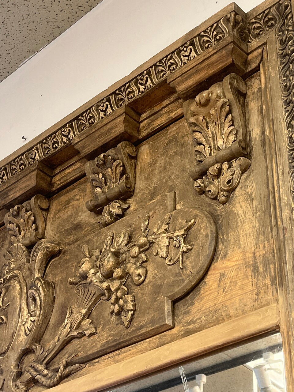 Large 18th Century Antique French Trumeau Mirror