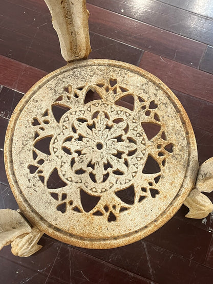 19th Century English Cast Iron Pub Table with Marble Top