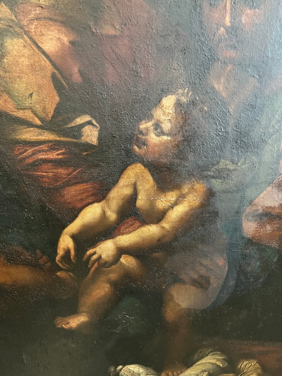 18th Century Oil on Canvas "Madonna with Child"