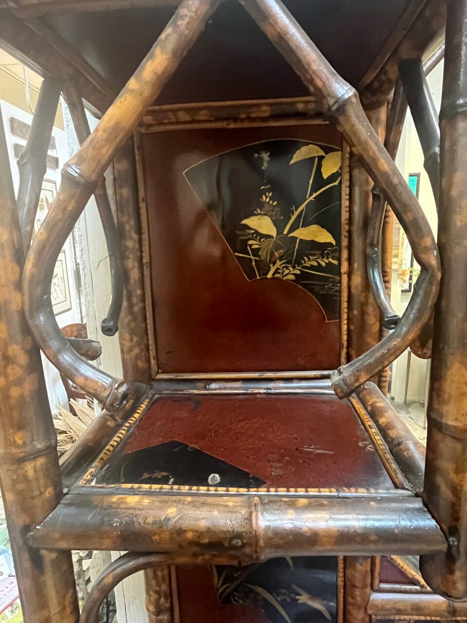 19th Century English Bamboo Etagere