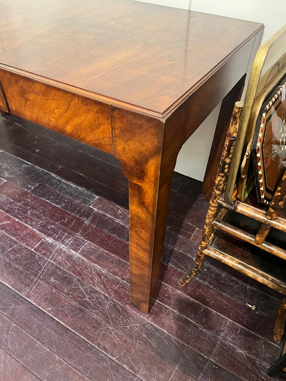 Mid Century Modern Drexel Burl Walnut Writing Desk