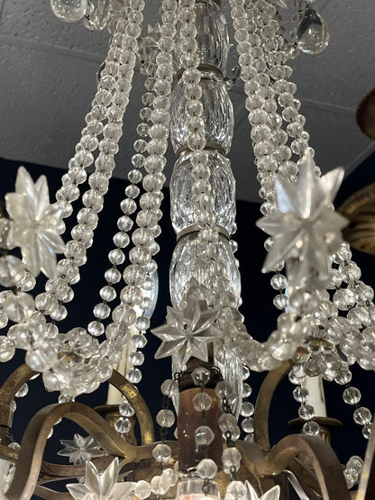 Antique 12 bulb Crystal Chandelier