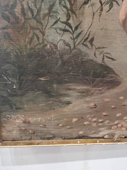 Antique Framed Oil Painting "The Storm"