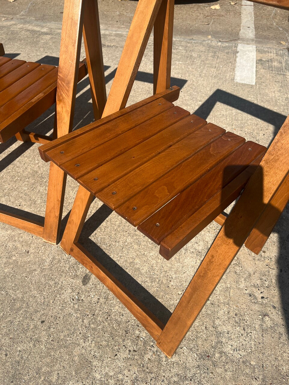 Set of 4 Aldo Jacober for Alberto Bazzani Folding Chairs
