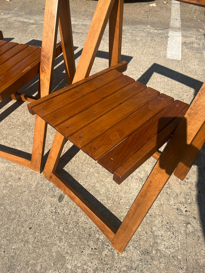 Set of 4 Aldo Jacober for Alberto Bazzani Folding Chairs