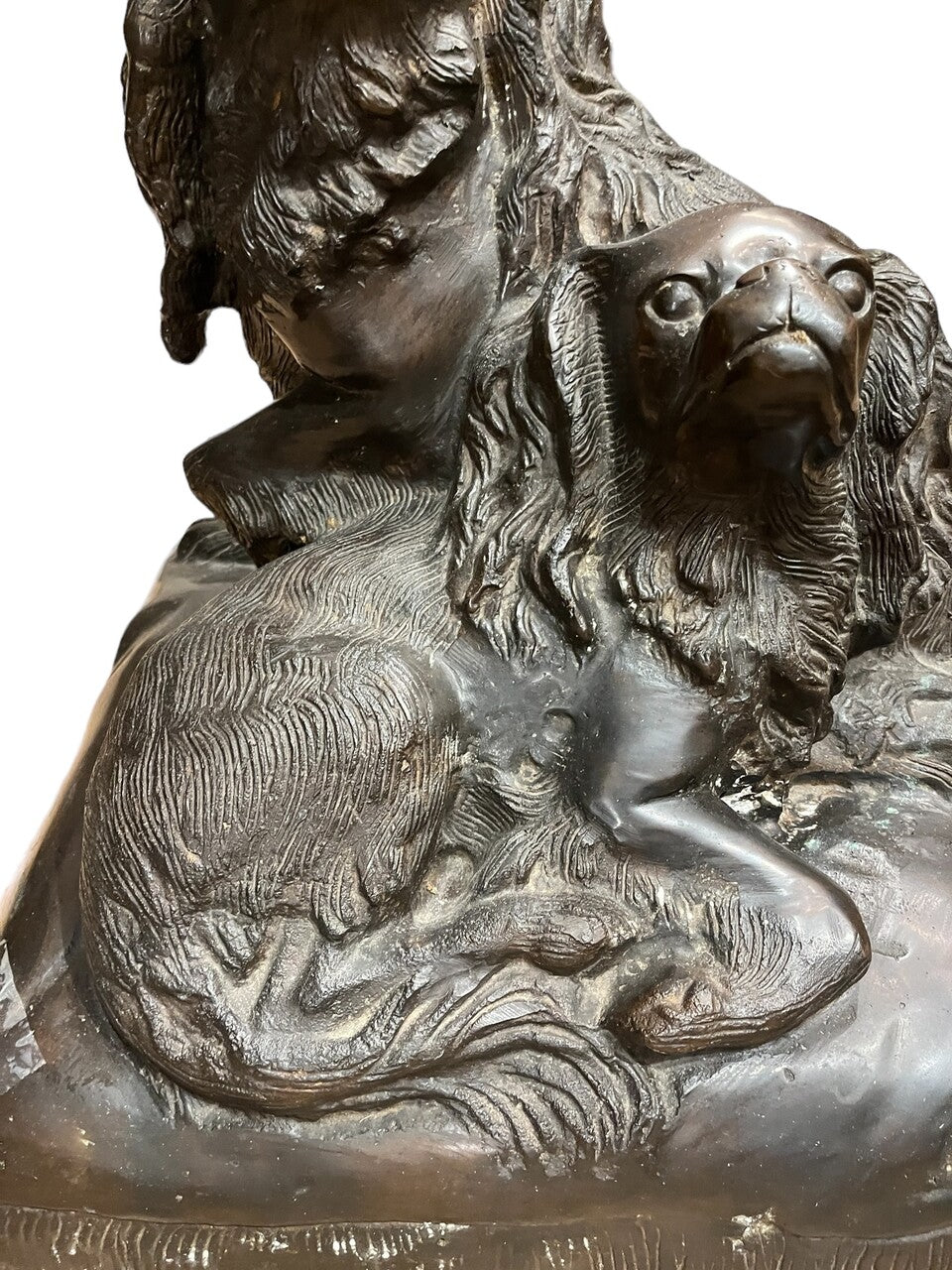 19th C Bronze Cavalier King Charles Spaniels by C. Valton