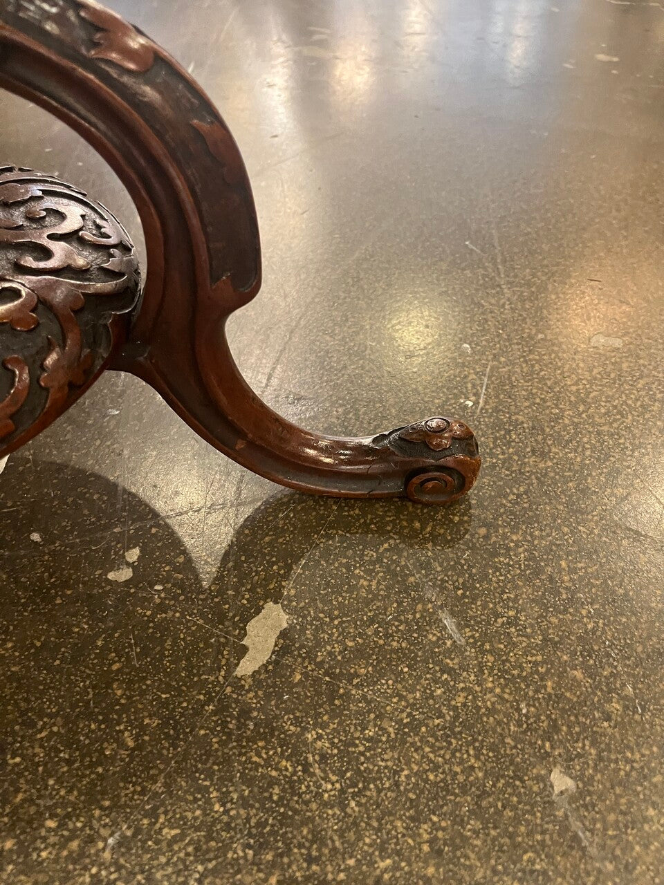 Victorian Carved Walnut Petite Tilt Top Table