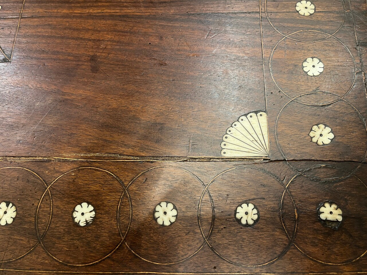 19th Century Bone Inlaid Barley Twist Table