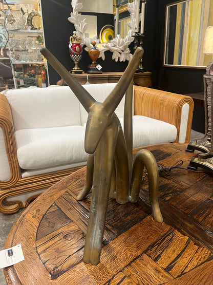 Seated Brass Dog Sculpture
