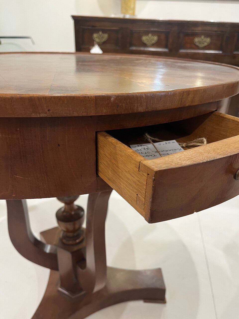 19th Century Biedermeier Style Drum Table