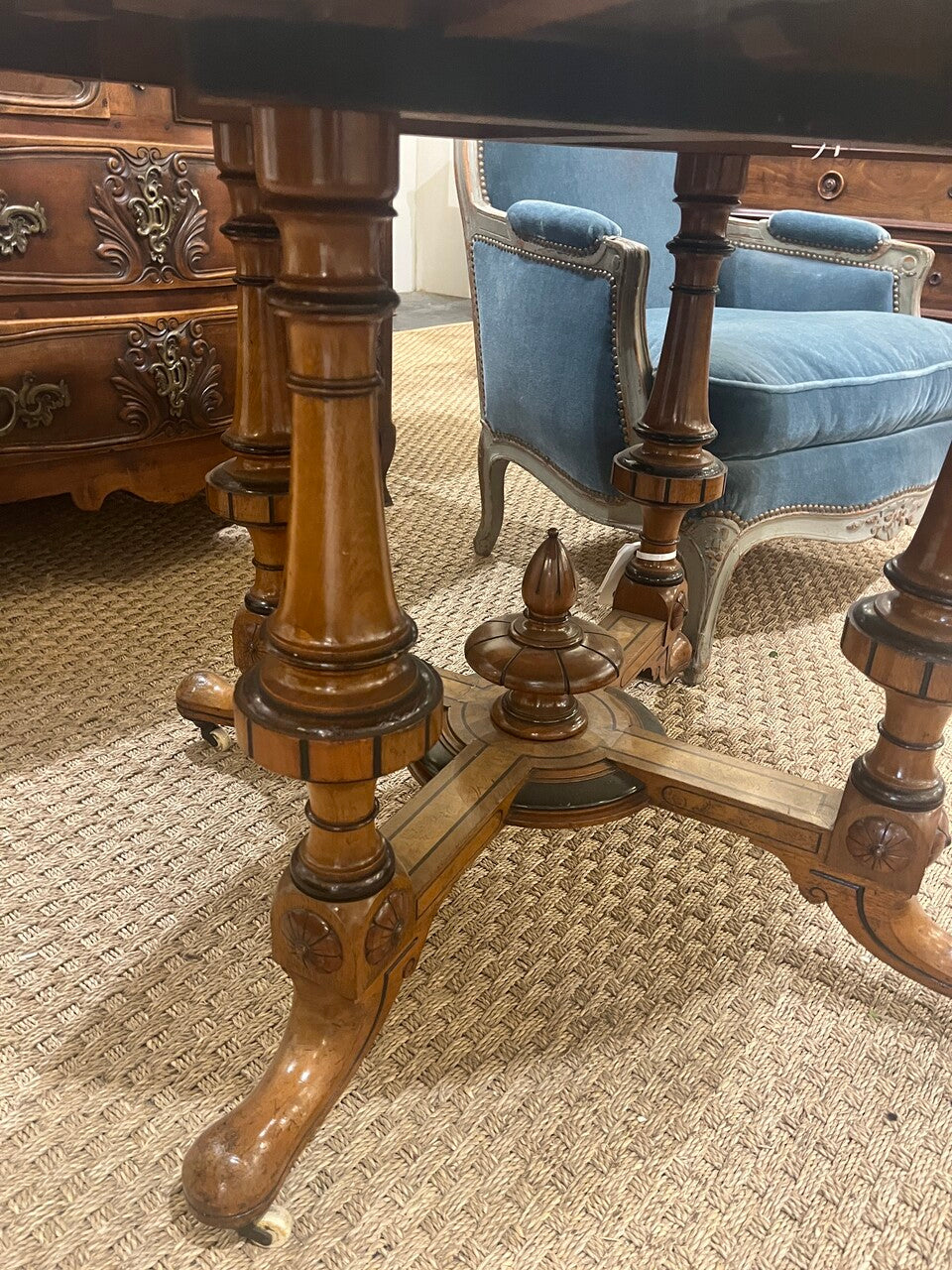 Beautiful Burl Walnut Swedish Center Table