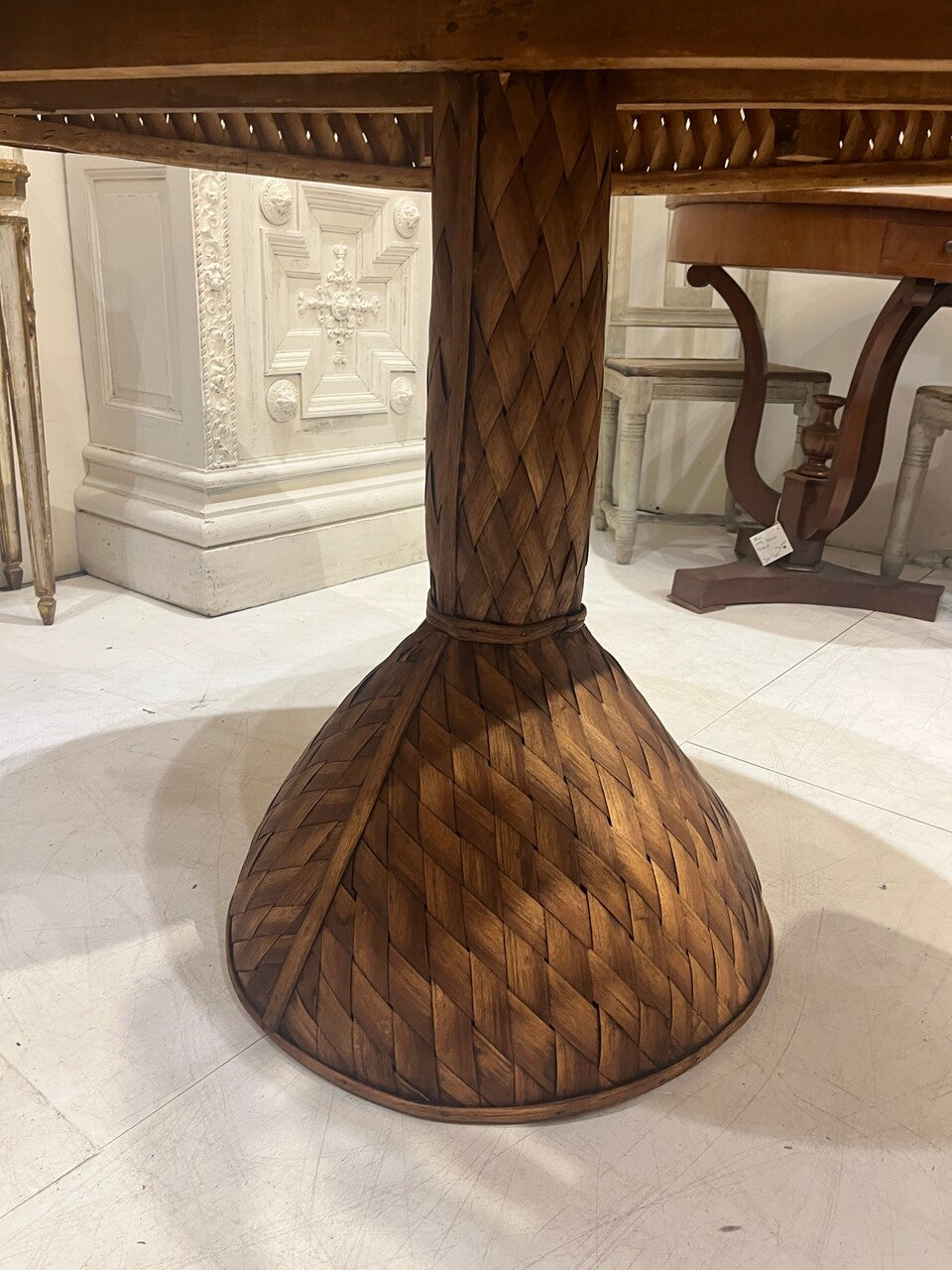 Artisan Made Woven Rattan Table
