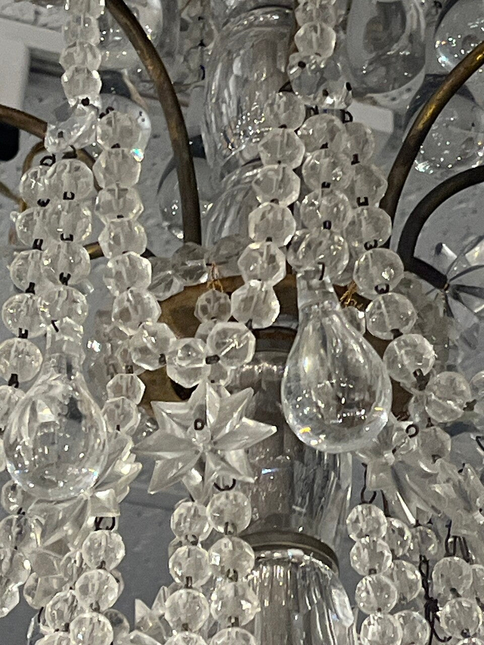 Antique 12 bulb Crystal Chandelier