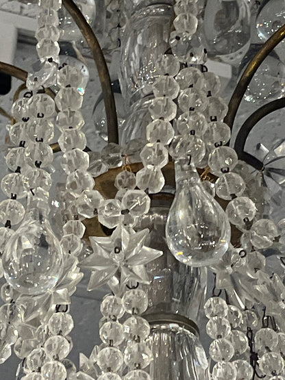 Antique 12 bulb Crystal Chandelier