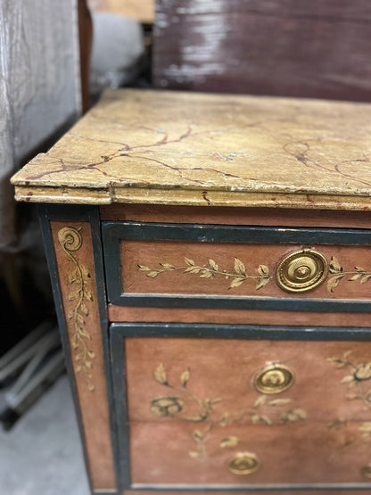 Early 20th Century Painted Italian Neoclassical Style Three Drawer Commode