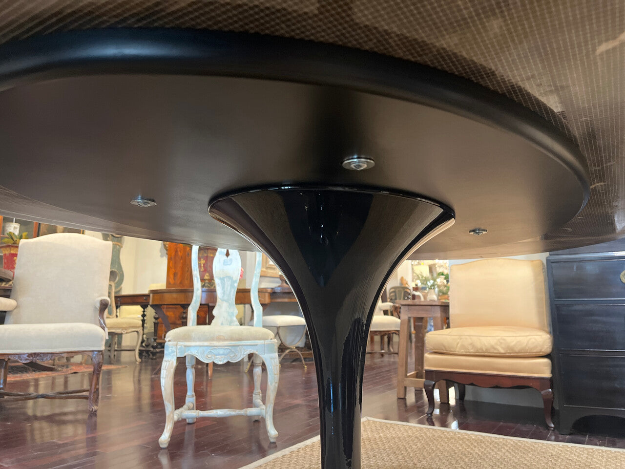 Saarinen Style Oval Dining Table with Marble Top