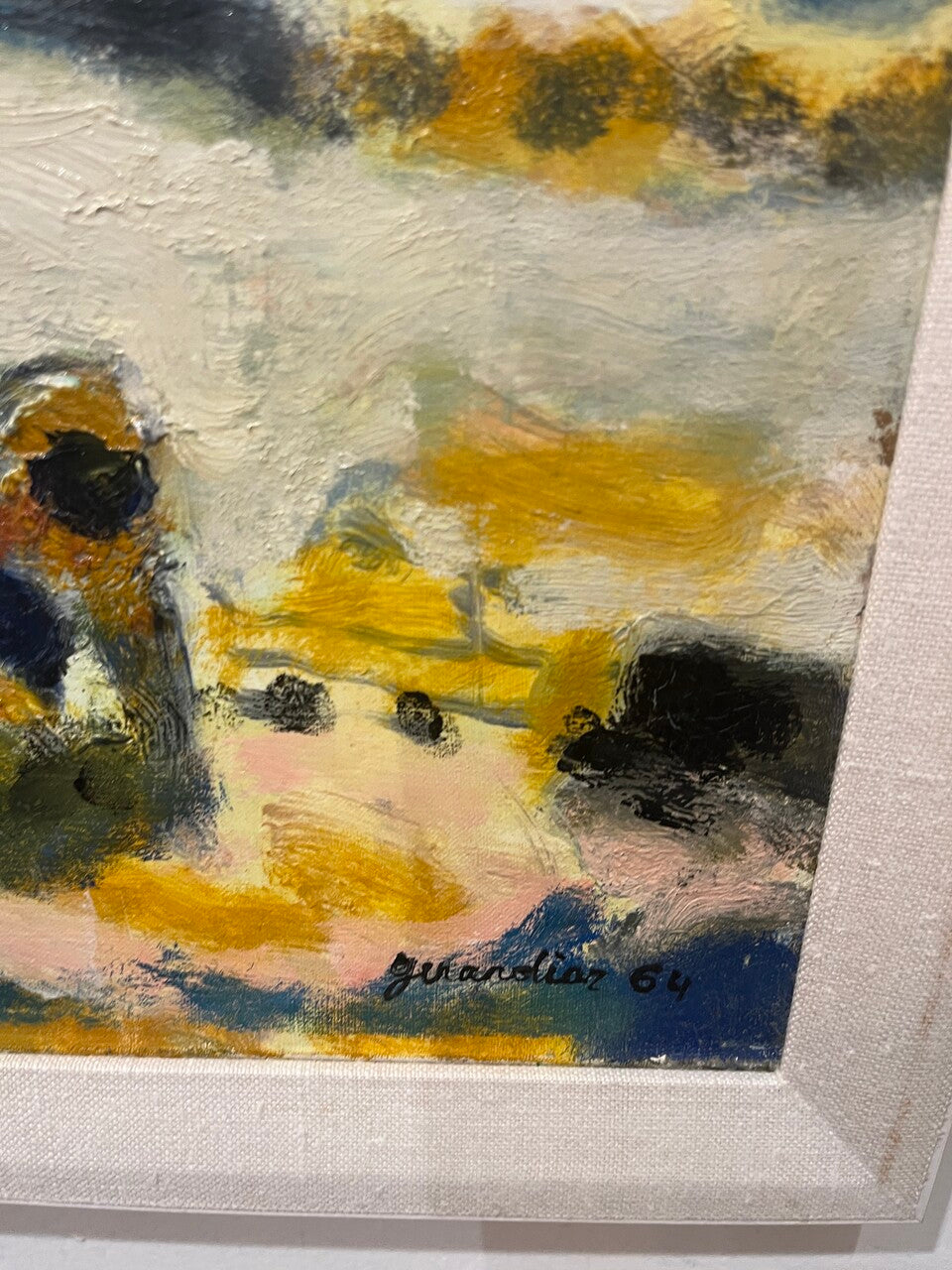 Signed Gerard Diaz Oil on Canvas Etang de Thau 1964