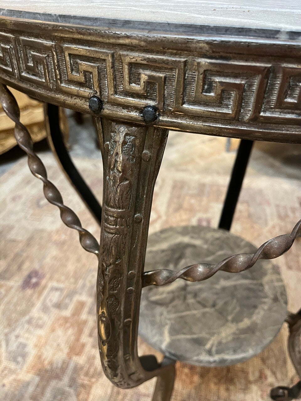 19th Century Italian Marble and Steel Gueridon Table